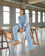 Jaqueta Cropped Mendonza - Jeans Claro