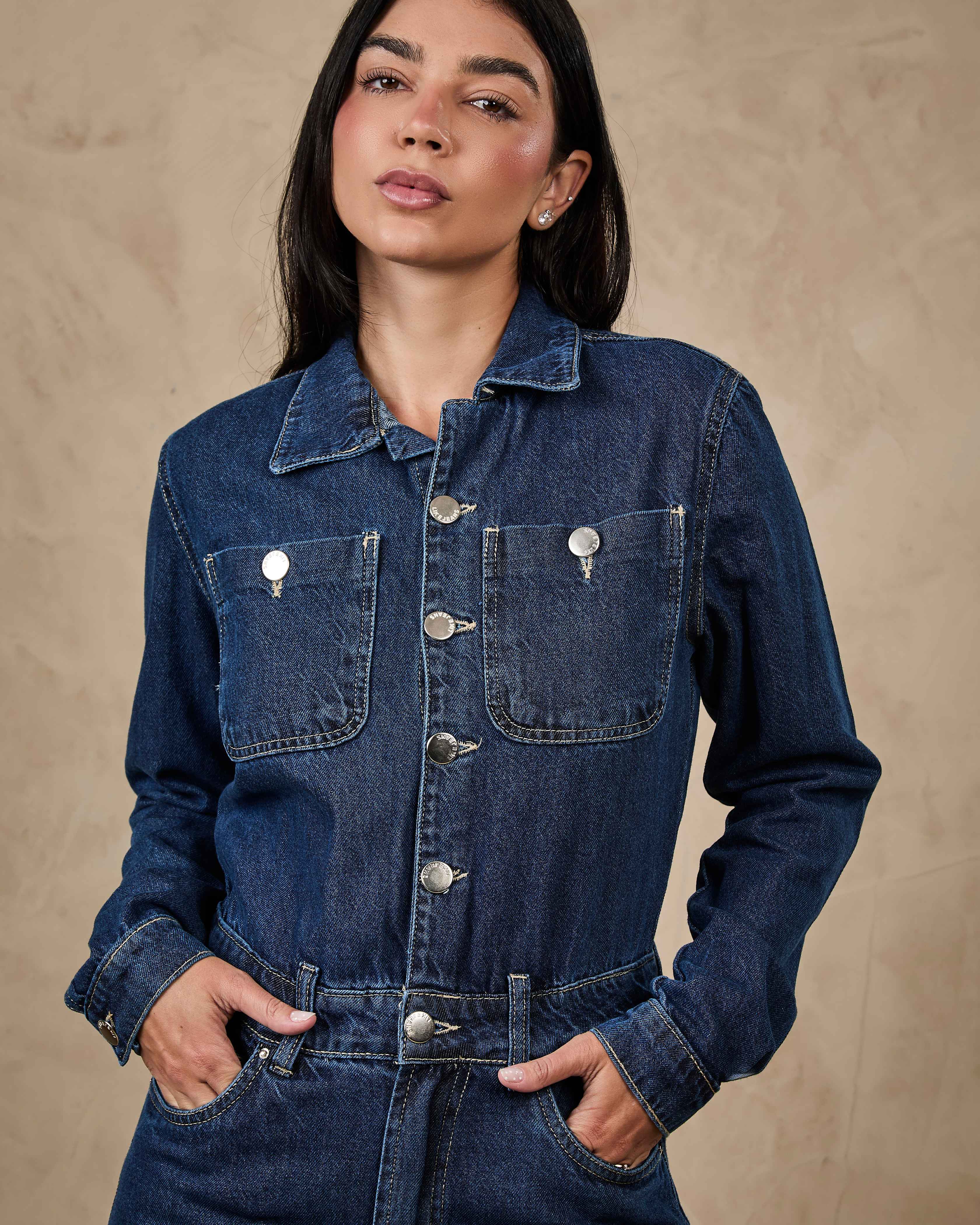 Macacão Verona - Jeans Escuro