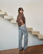 Calça Reta Frame - Jeans Marmorizado