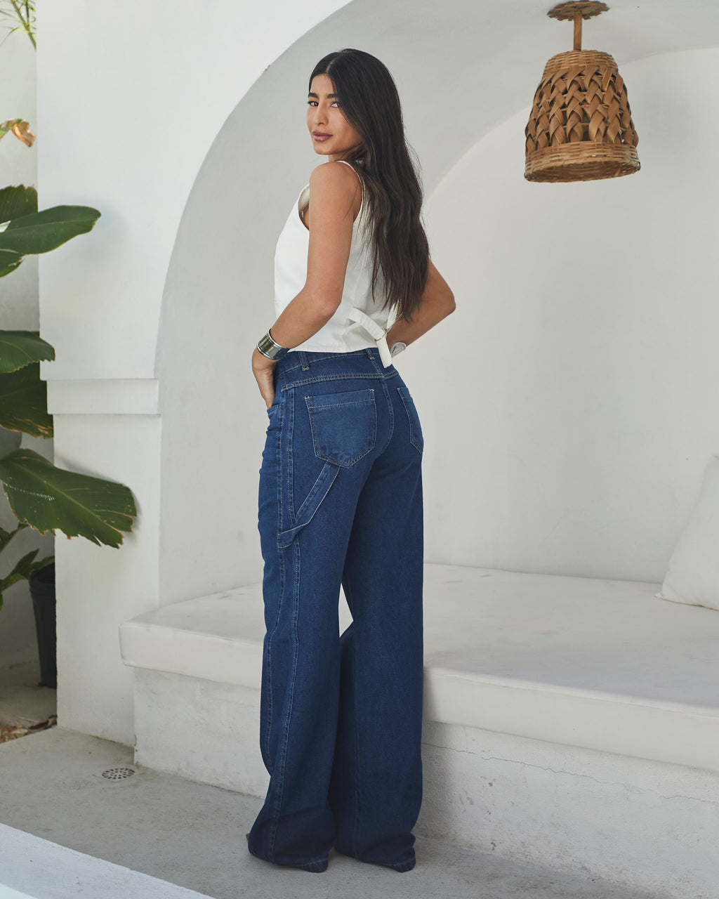 Calça Wide Leg Trancoso - Jeans Escuro