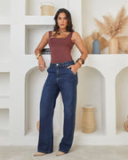 Calça Reta Arraial - Jeans Escuro