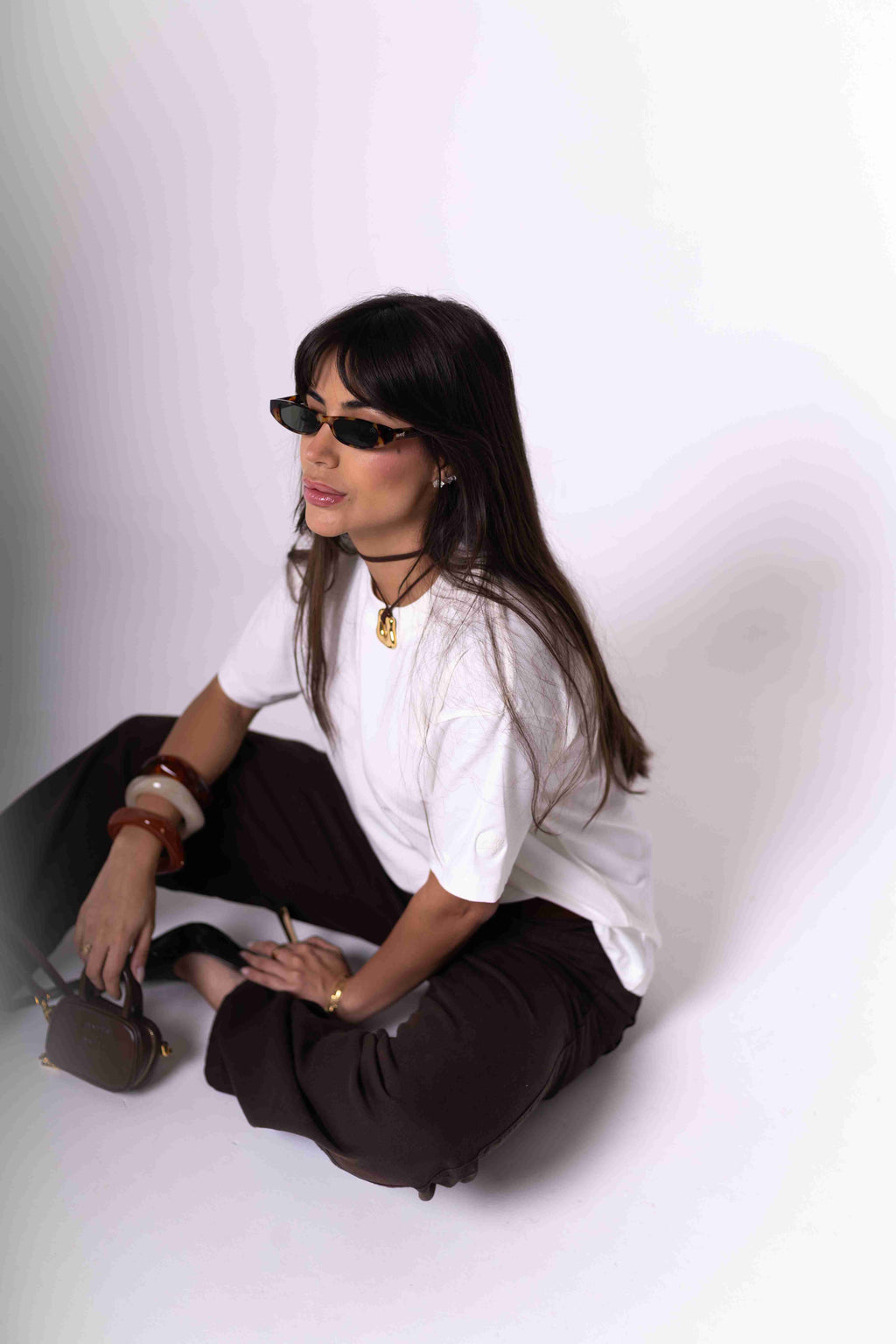 T-Shirt Oversized Feminina Algodão Egípcio - Branca