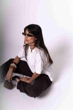 T-Shirt Oversized Feminina Algodão Egípcio - Branca