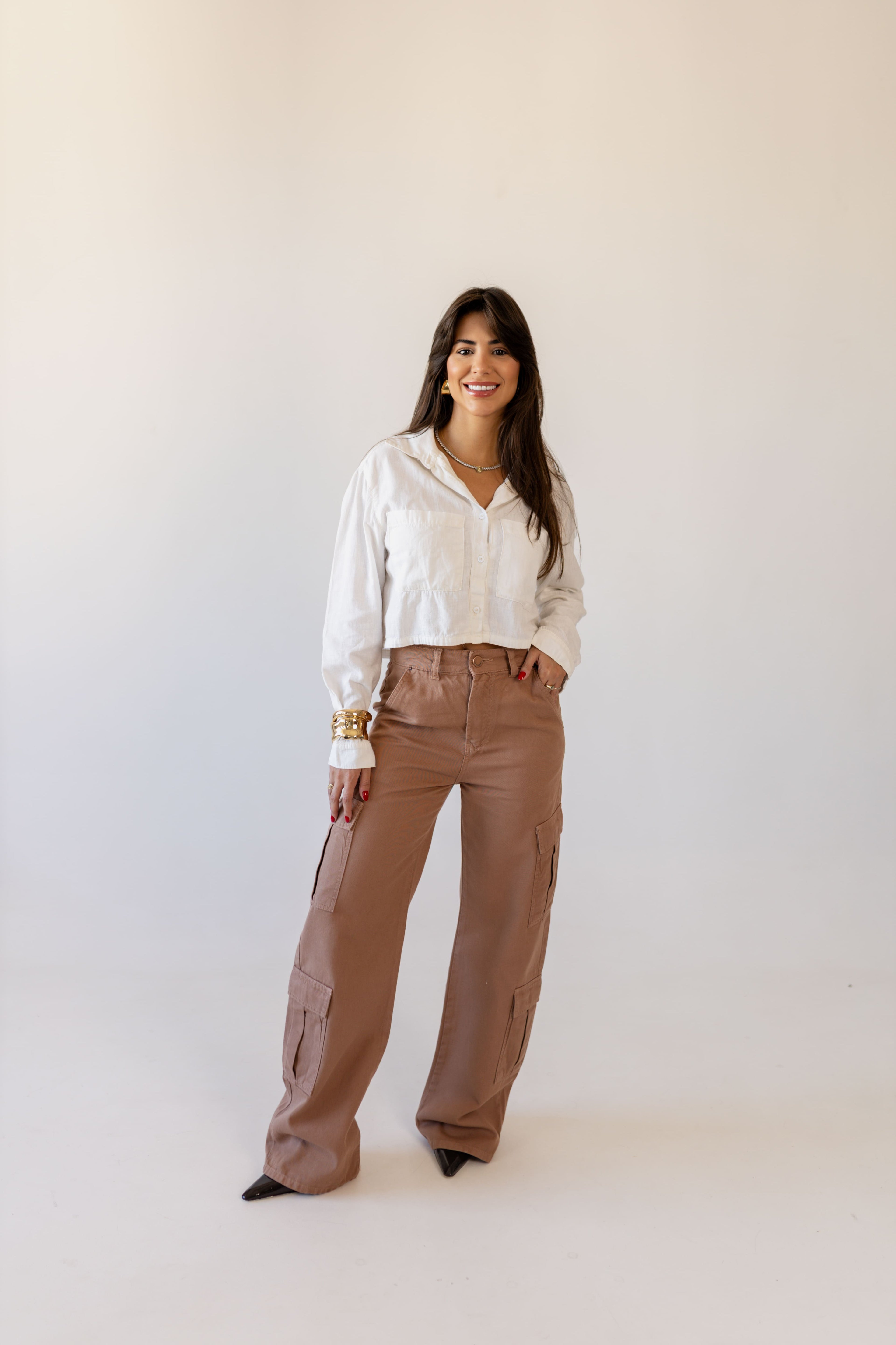 Calça Cargo Marrom Mocha