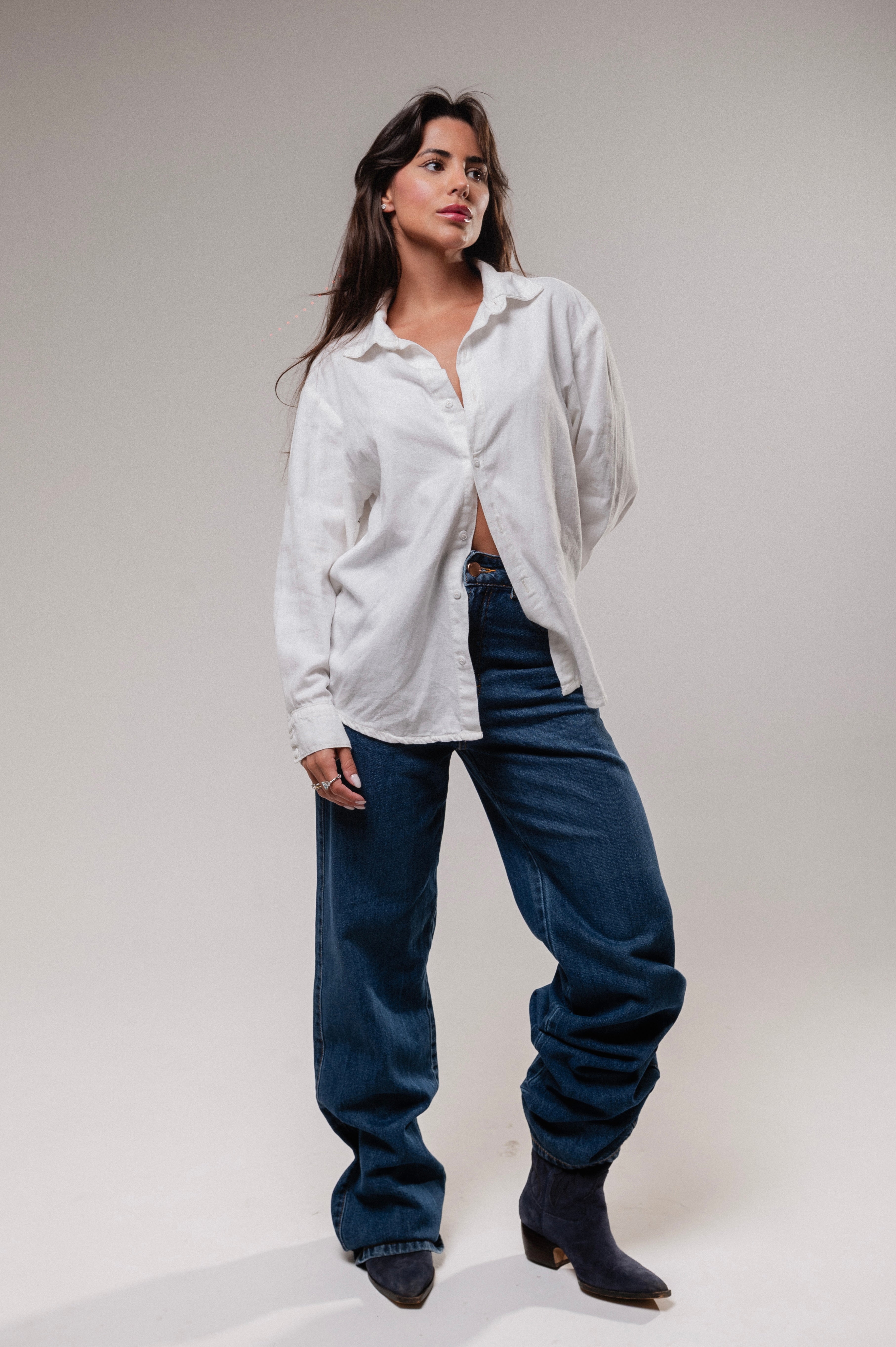 Calça Wide Leg Catena - Jeans Escuro Imagem principal do produto