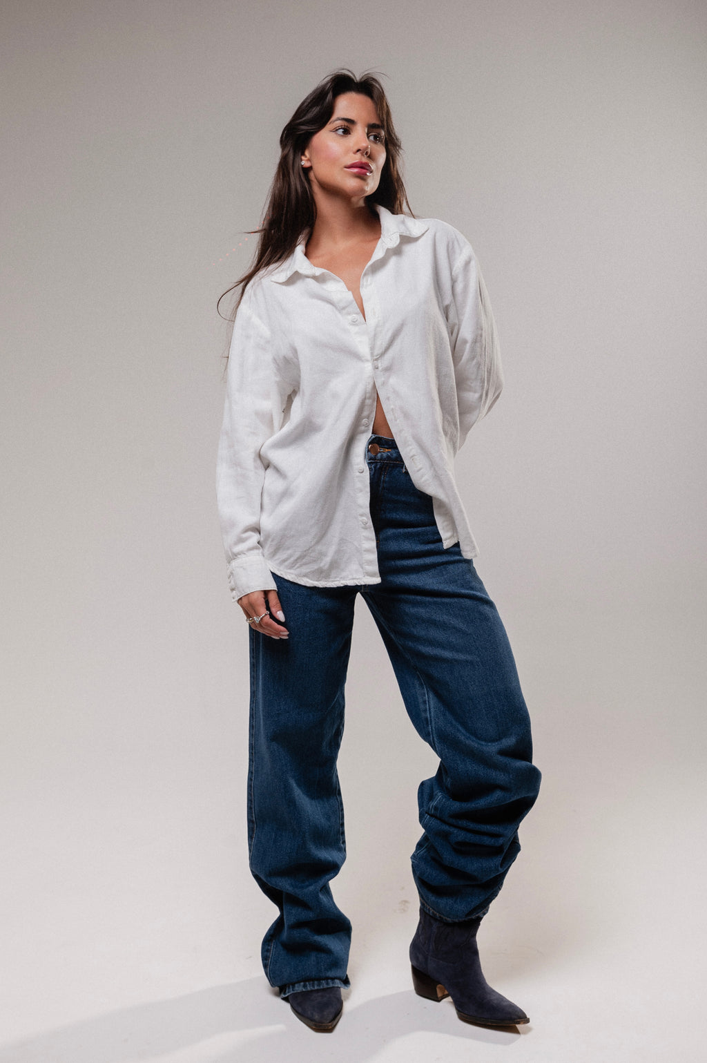 Calça Wide Leg Catena - Jeans Escuro