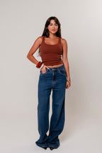 Calça Wide Leg Catena - Jeans Escuro