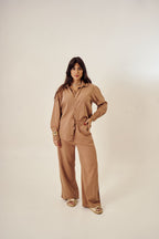 Calça Viscolinho Marrom Mocha