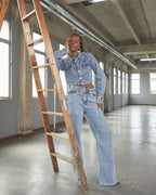 Jaqueta Cropped Catena - Jeans Marmorizado