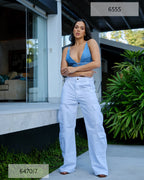 Calça Cargo Bélgica - Jeans Branco