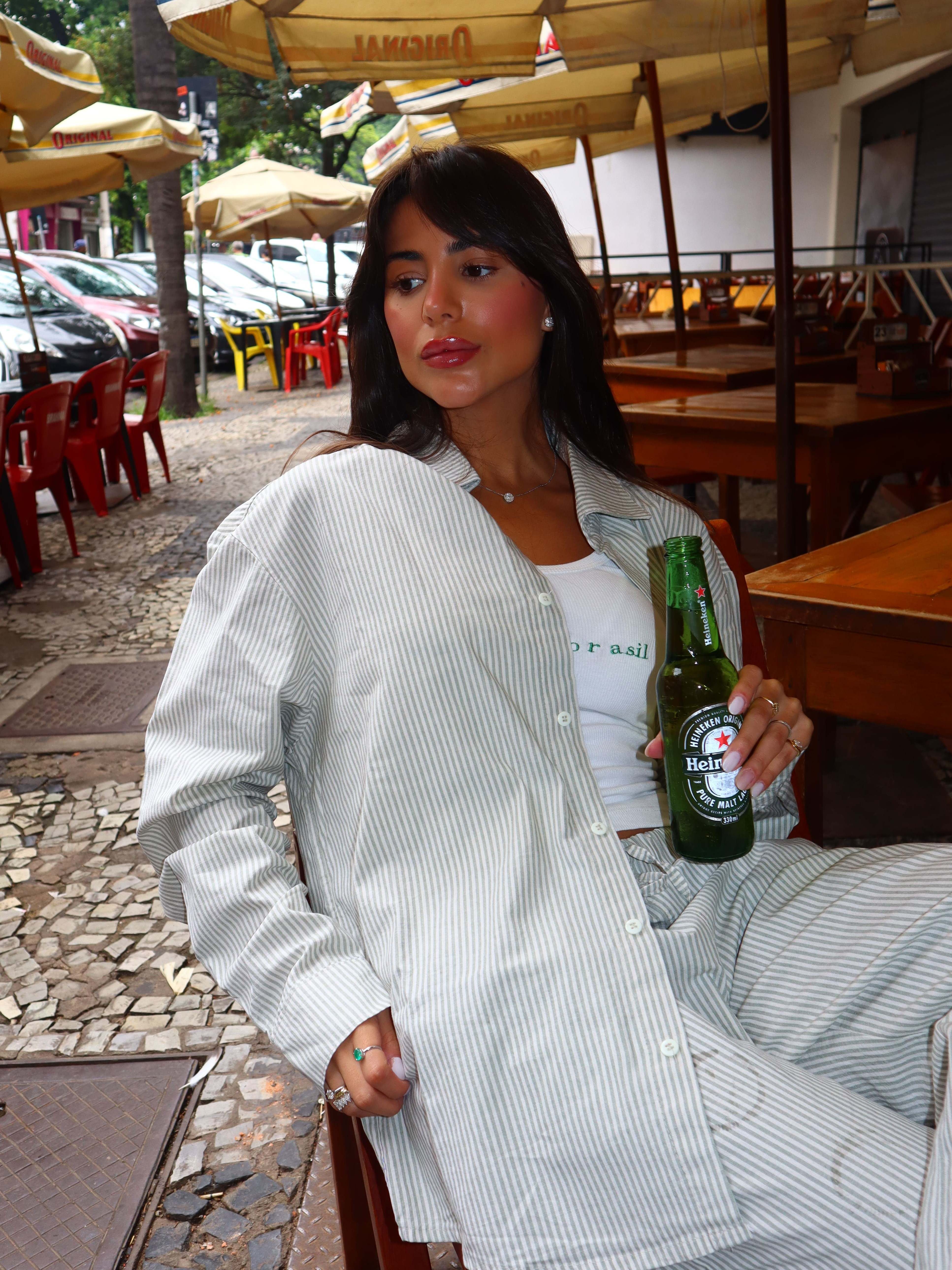 Camisa Oversized Maré - Listrada Verde Imagem principal do produto