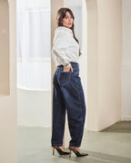 Calça Barrel Kyoto - Jeans escuro