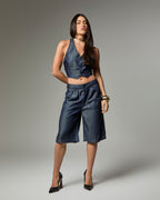 Bermuda Jorts - Jeans Escuro Liocel