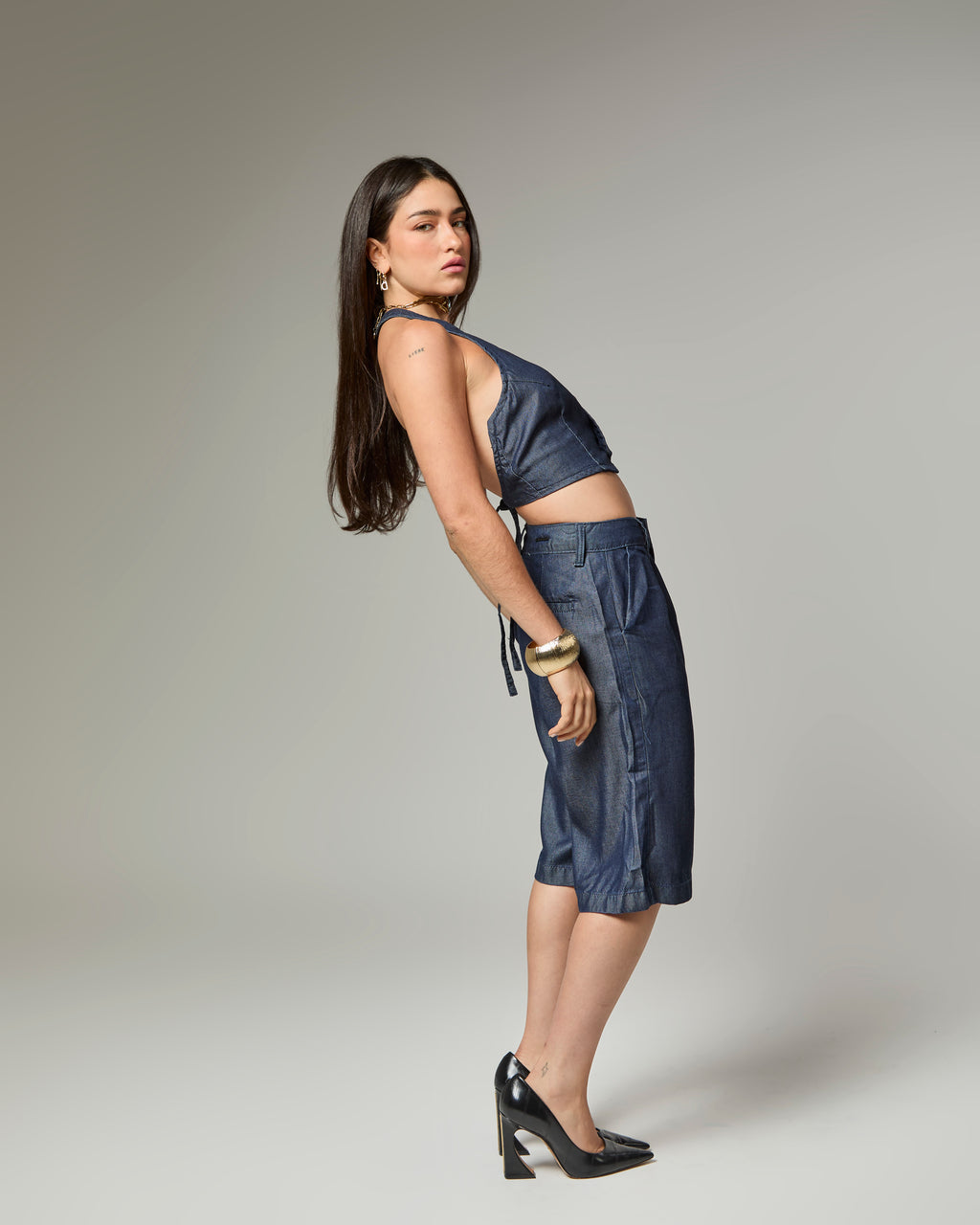 Bermuda Jorts - Jeans Escuro Liocel