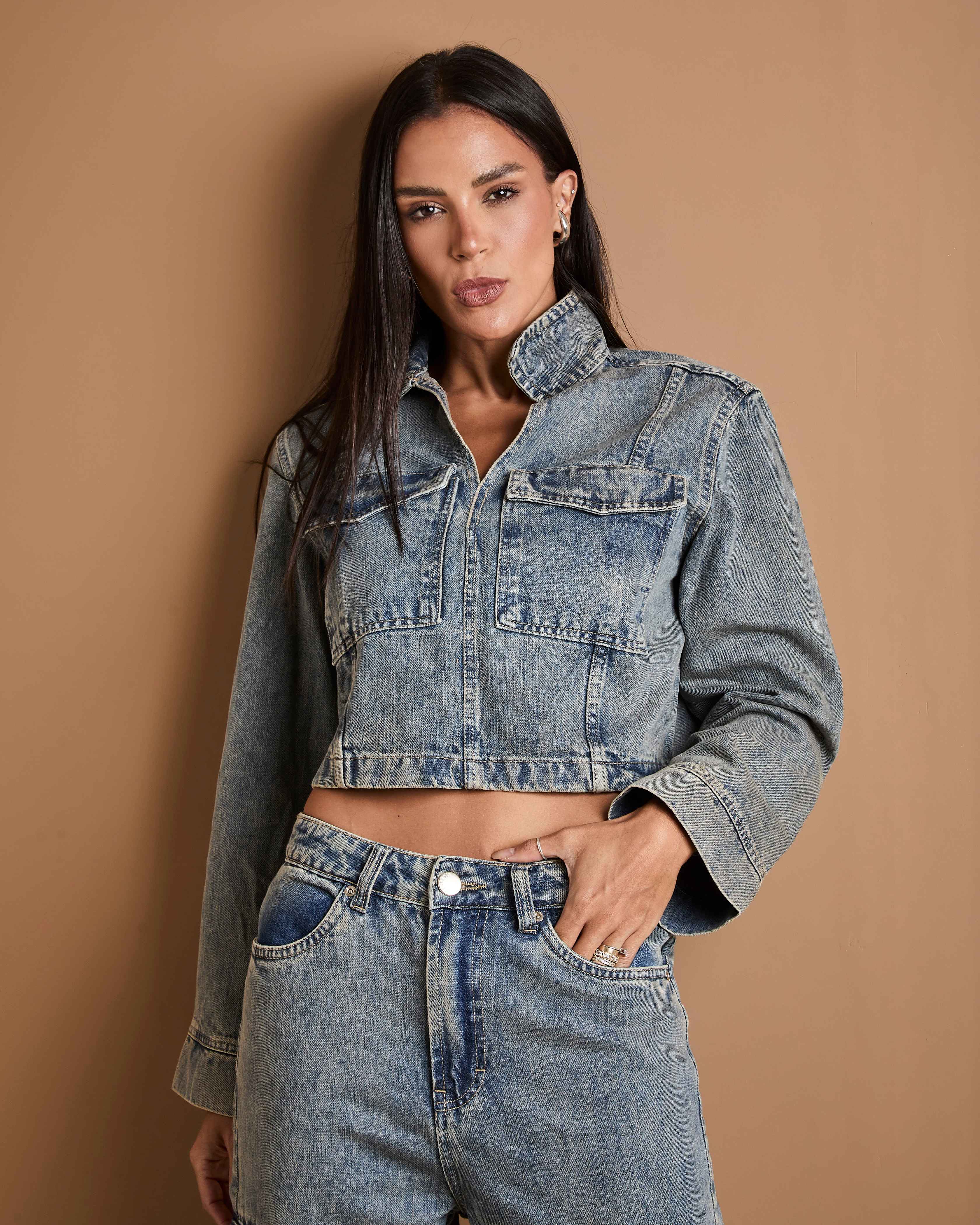 Jaqueta Siena - Jeans Marmorizado Imagem principal do produto