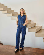 Macacão Miami - Jeans Escuro