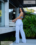 Calça Cargo Bélgica - Jeans Branco