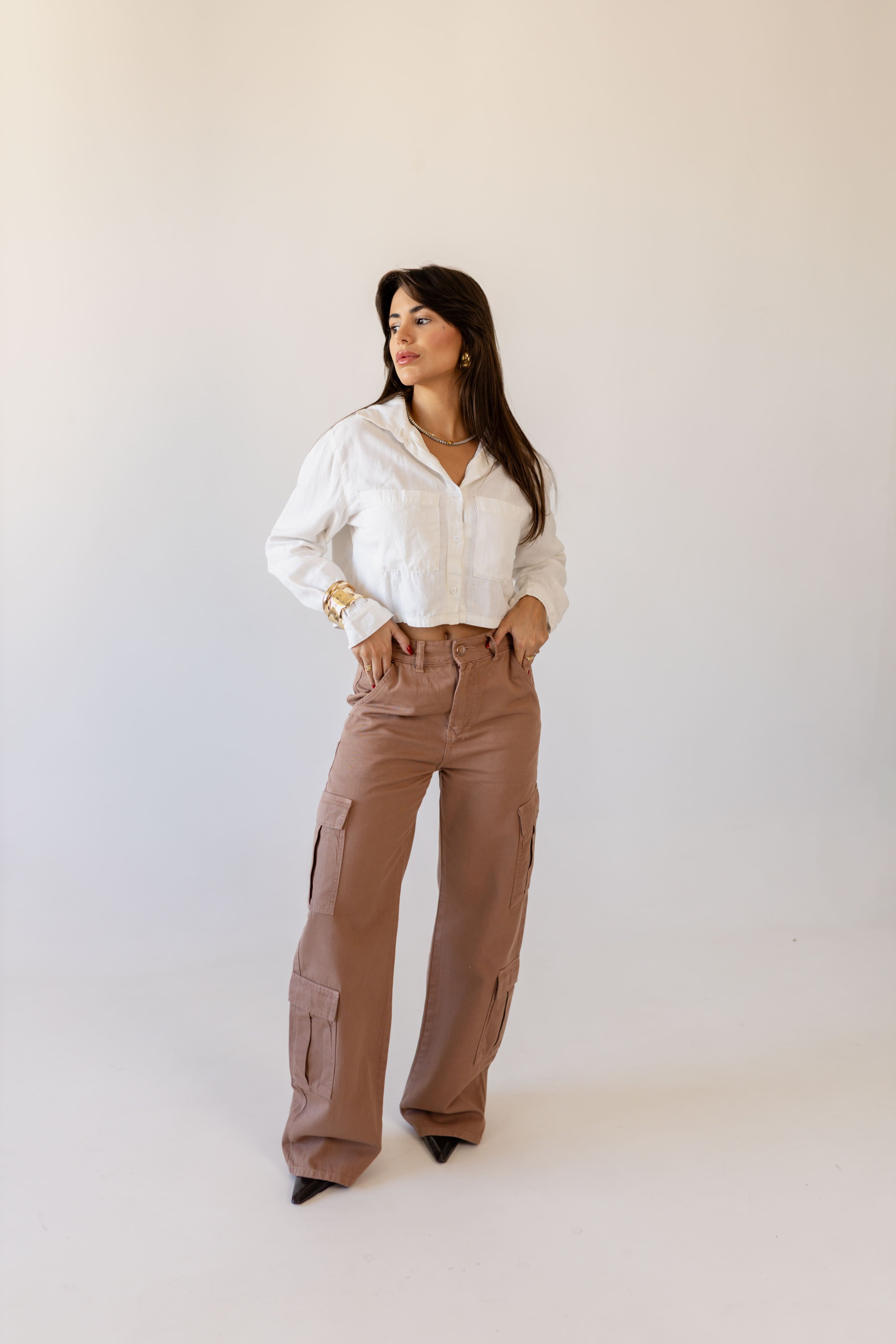 Calça Cargo Marrom Mocha