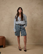 Bermuda Jorts Cargo - Jeans Marmorizado