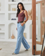 Calça Reta Arraial - Jeans Claro