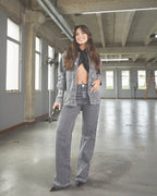 Jaqueta Oversized Boston - Jeans Marmorizado