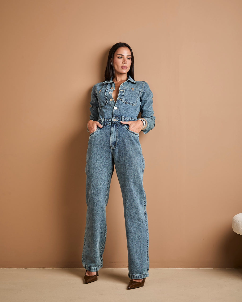 Macacão Verona - Jeans Marmorizado