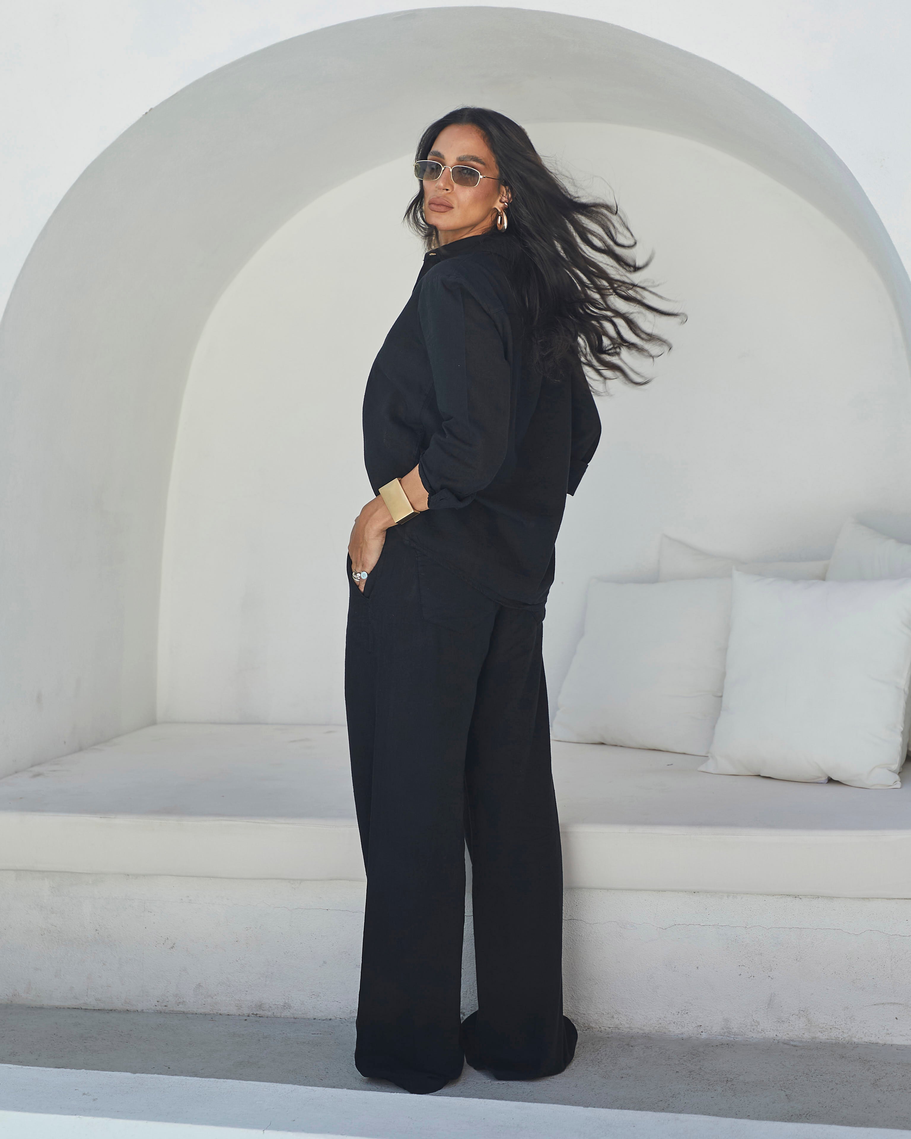 Calça Viscolinho Capri Preta